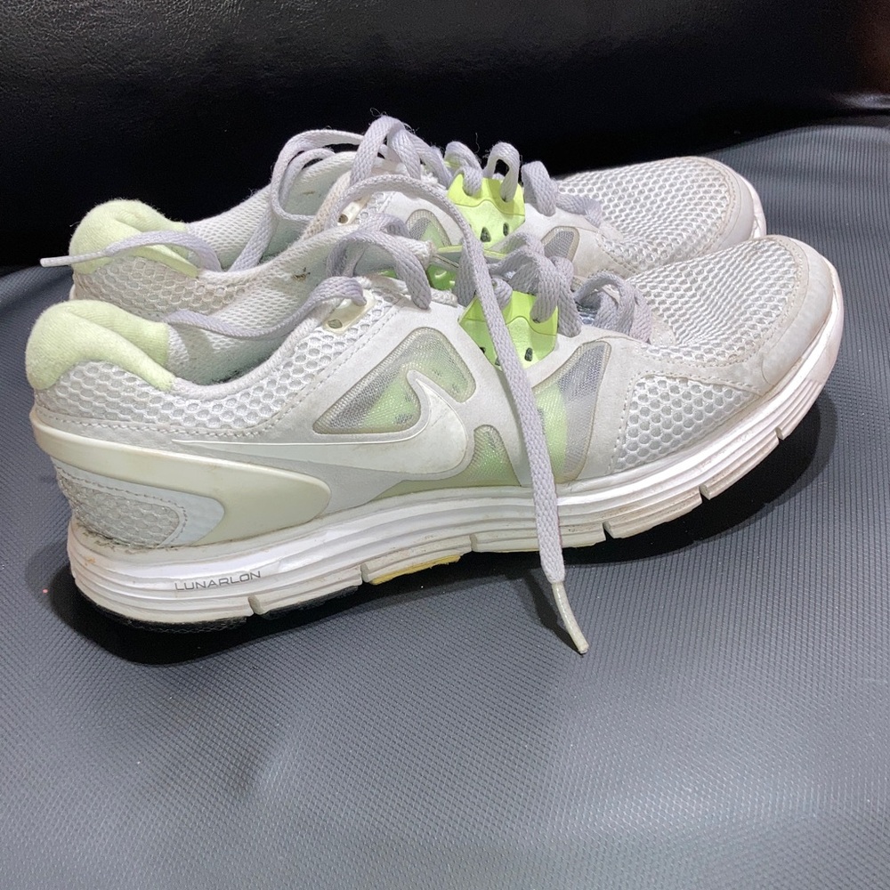 Nike Women's White and Lime Sneakers